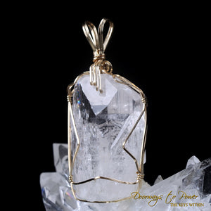 Danburite Dragon Crystal Pendant 14k