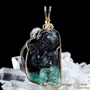 Emerald Dragon Crystal Pendant 14k