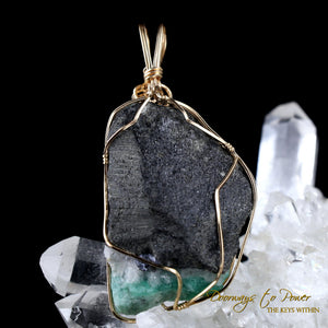 Emerald Dragon Crystal Pendant 14k