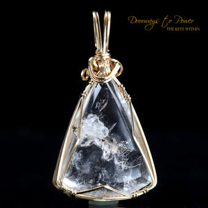 Lemurian Manifestation Quartz Pendant 14k