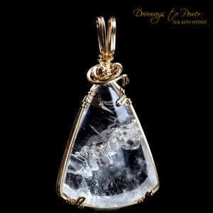 Lemurian Manifestation Quartz Pendant 14k