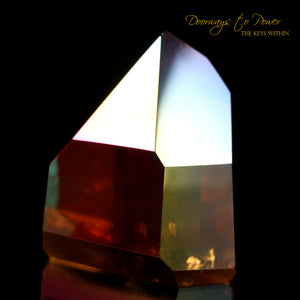 Golden Aura Lemurian Quartz Crystal Point & Temple Heart Dow