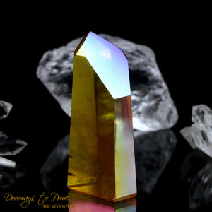 Golden Aura Lemurian Quartz Crystal Point & Temple Heart Dow