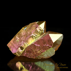 Golden Aura Lemurian Quartz Twin Record Keeper Crystal