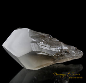 Golden Lemurian White Phantom Quartz Crystal 'Levels'