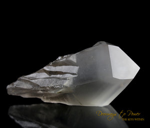 Golden Lemurian White Phantom Quartz Crystal 'Levels'