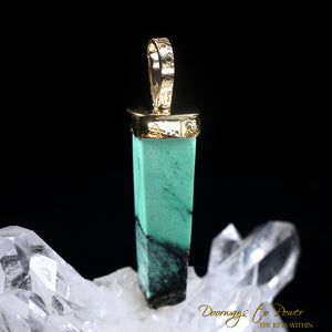 Green Emerald Light Language Crystal Pendant 22k