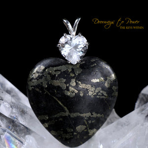 Healers Gold & Satyaloka Azeztulite Heart Pendant