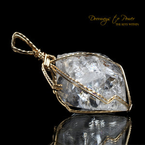 Herkimer Diamond DT Record Keeper Crystal Pendant 14k