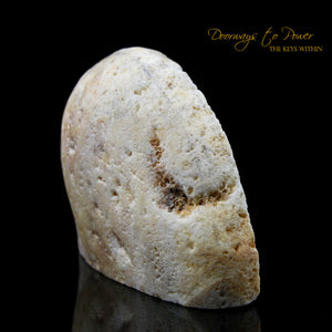 Honey & Cream Azeztulite Crystal Altar Stone Azozeo Activated