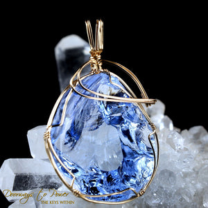 Lady Nellie Blue Andara Crystal Pendant 14k 'First & Final Synthesis'