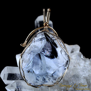 Lady Nellie Blue Andara Crystal Pendant 14k 'First & Final Synthesis'