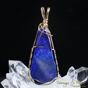 Lapis Lazuli Pyrite Crystal Pendant 14k