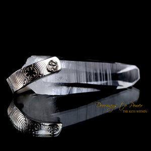 Lemurian Laser Light Language Crystal Pendant .999 Fine Silver