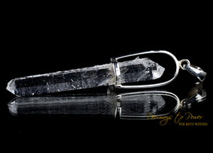 Lemurian Laser Quartz Phenacite Crystal Pendant SS