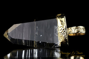 Lemurian Light Language Crystal Pendant 22k