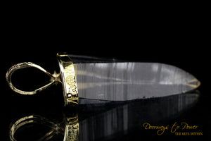 Lemurian Light Language Crystal Pendant 22k