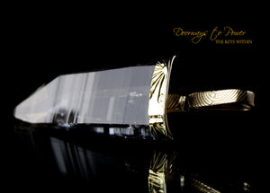 Lemurian Light Language Laser Quartz Crystal Pendant 22k