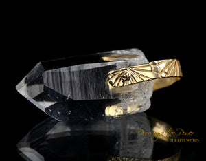 Lemurian Light Language Master Crystal Pendant 14k