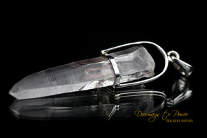 Lemurian Seed Pink Tourmaline Quartz Crystal Pendant