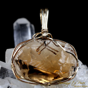 Lemurian Etherium Gold Andara Crystal Pendant 14k 'Light Essence'