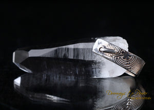 Lemurian Laser Light Language Crystal Pendant .999 Fine Silver