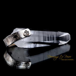 Lemurian Laser Light Language Crystal Pendant .999 Fine Silver