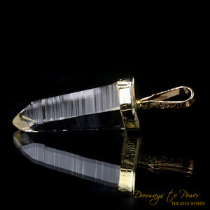 Lemurian Light Language Crystal Pendant 22k
