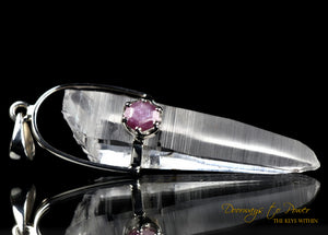 Lemurian & Ruby Laser Quartz Crystal Pendant