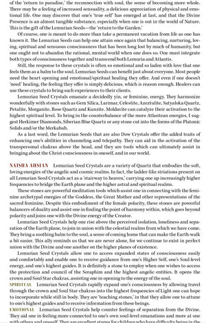 Lemurian Crystal Properties