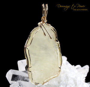Libyan Desert Glass Crystal Pendant 14k