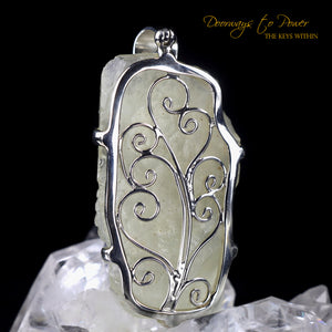 Libyan Desert Glass Crystal Dragon Pendant (Hand Carved)