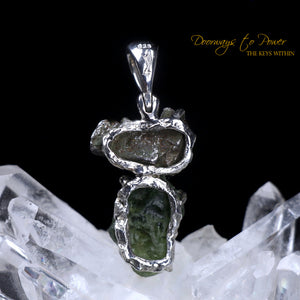 Meteorite & Moldavite Tektite Pendant