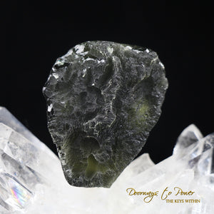 Moldavite Hand Carved Crystal Skull Axiomar