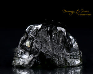 Moldavite Hand Carved Twin Skull Skull 'ALPHA'S' Leandro De Souza