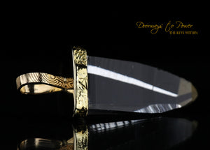 22k Gold Lemurian Quartz Pendant