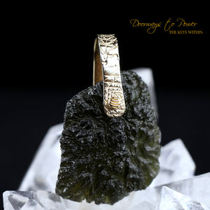 Moldavite Light Language Pendant 14k