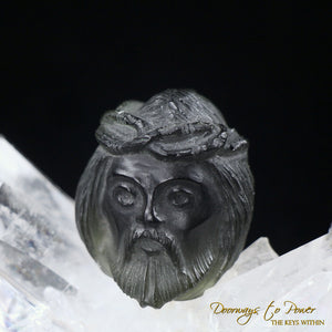 Moldavite Jesus Crystal Carving