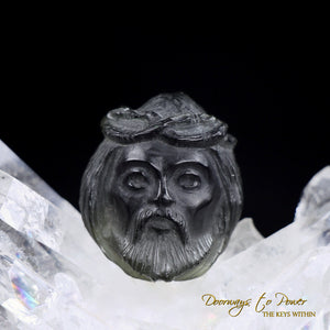 Moldavite Tektite Jesus Hand carved