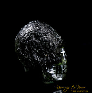 Moldavite Hand Carved Crystal Skull by Leandro de Souza