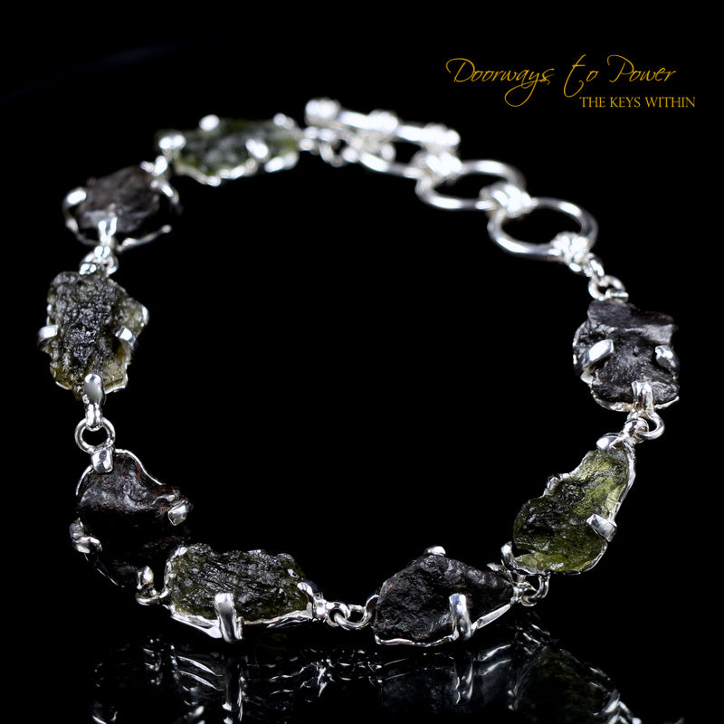Moldavite & Meteorite Crystal Bracelet
