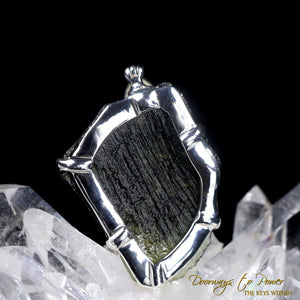 Moldavite Tektite Dragon Pendant Hand Carved