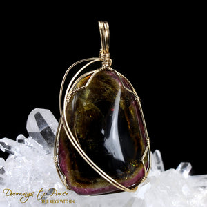 Multi Color Tourmaline Crystal Pendant 14k