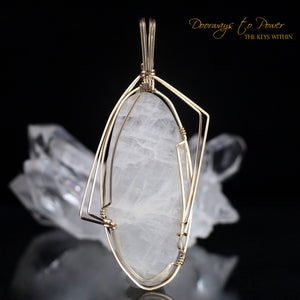 Natrolite Synergy 12 Crystal Pendant 14k