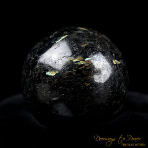 Ancient Nuummite Crystal Sphere