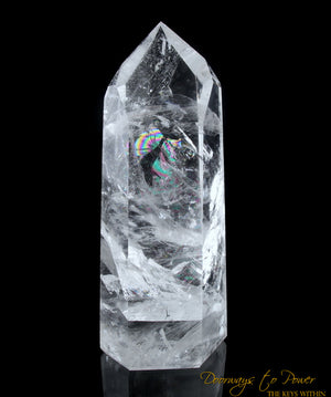 PURE Quartz Devic Temple Heart Dow Crystal Point 'Rainbow Heart'