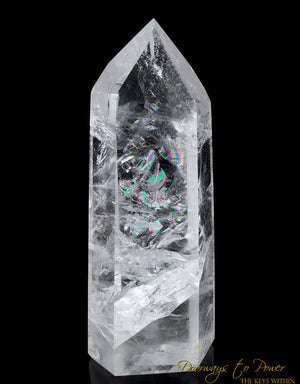 PURE Quartz Devic Temple Heart Dow Crystal Point 'Rainbow Heart'