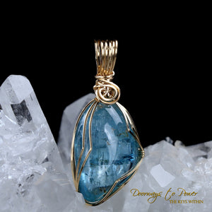 Paraiba Blue Tourmaline Crystal Pendant 14k