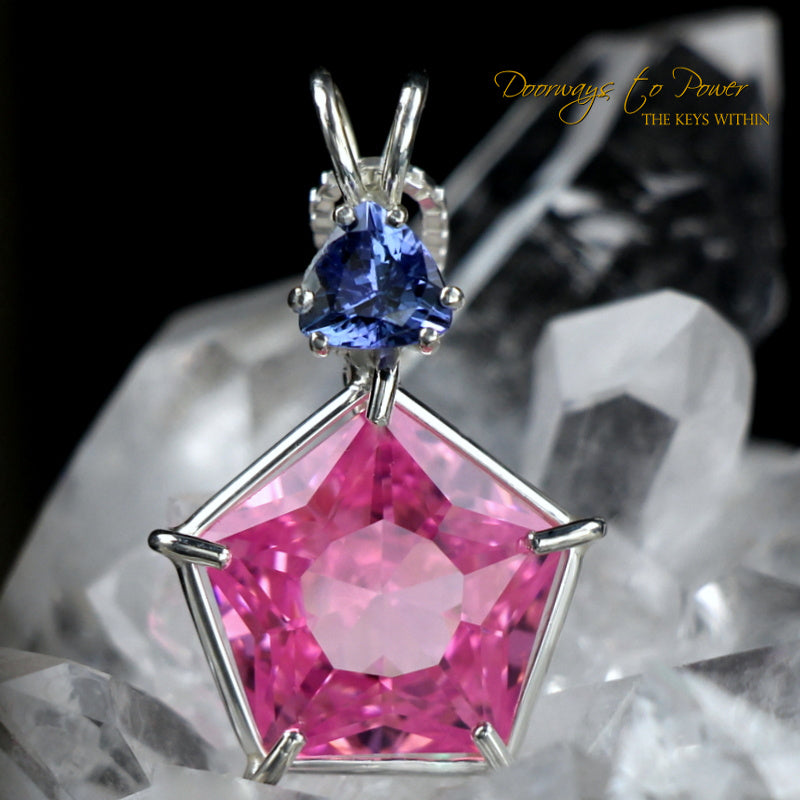 Pink Garnet Tanzanite Star of Venus Pendant