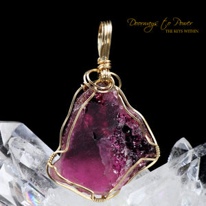 Pink Tourmaline Crystal Pendant 14k